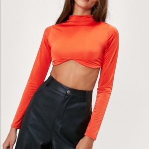 Nasty Gal High Neck Crop Top